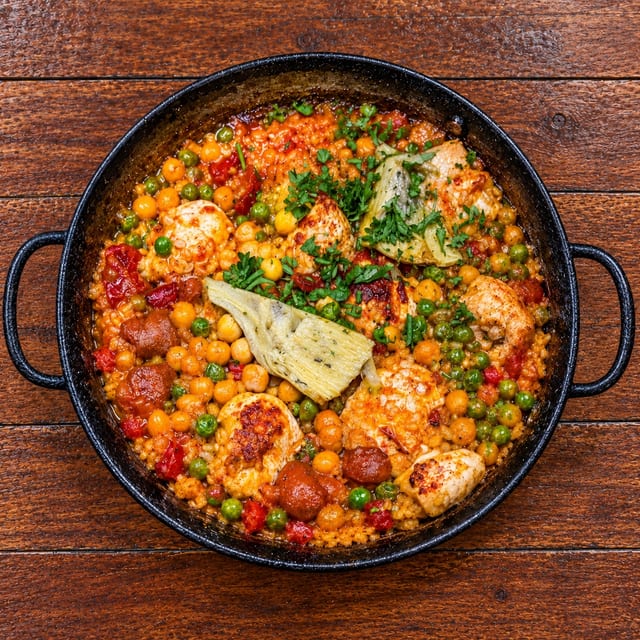 Paella de Campo / Country-Style Paella.