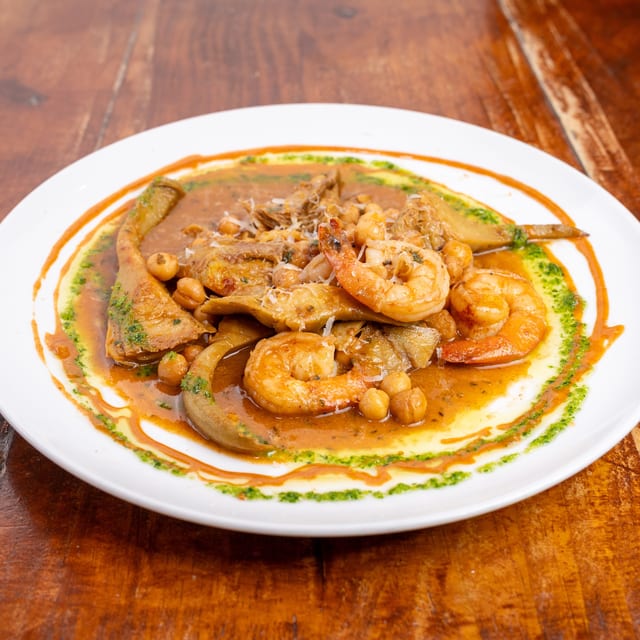 Artichokes and Shrimp.