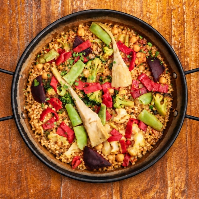 Paella de la Huerta / Garden-Style Paella.