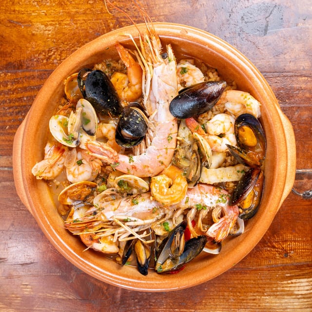 Arroz Caldoso De Mariscos.